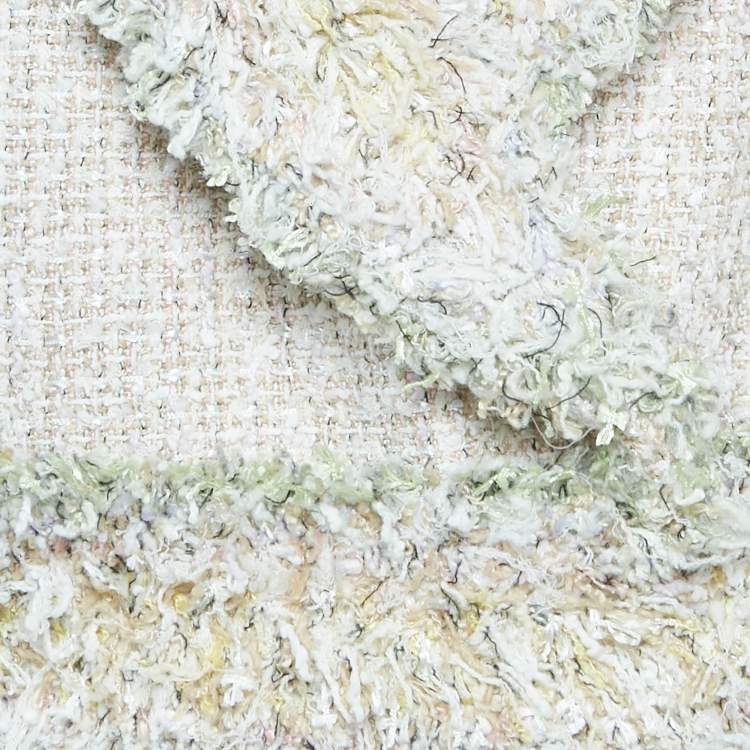 Pre Owned Chanel Cream Tweed Crop Jacket L