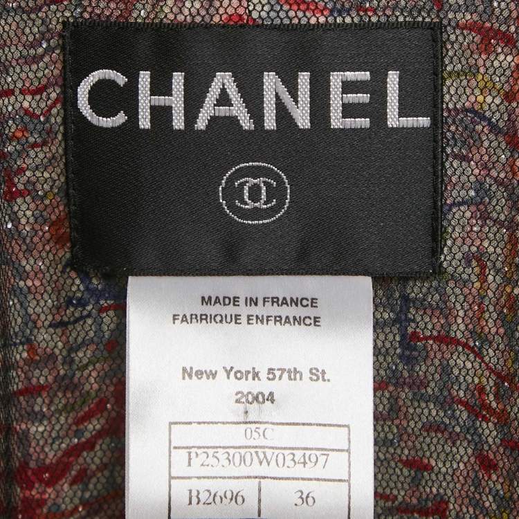 مملوكة مسبقًا Chanel Black Tweed and Tulle Tweed Jacket Set S