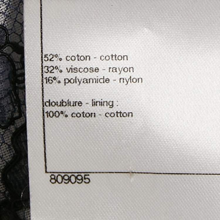 Pre Owned Chanel Navy Blue Lace Top S