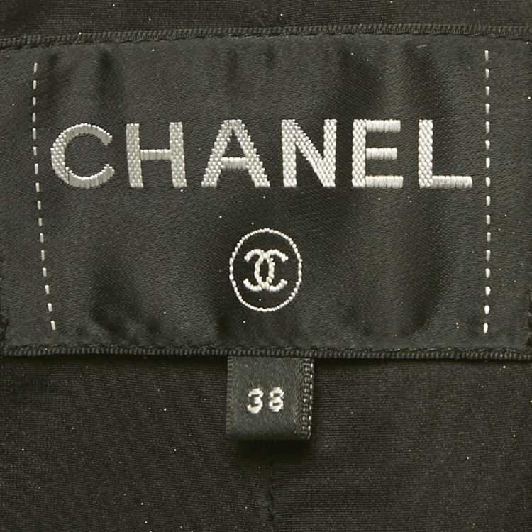 مملوكة مسبقًا Chanel Black Velvet Long Cape Coat M