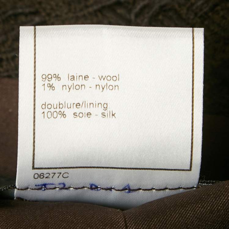 Pre Owned Chanel Vintage Brown Boucle Contrast Detail Open Front Jacket and Pants Set M