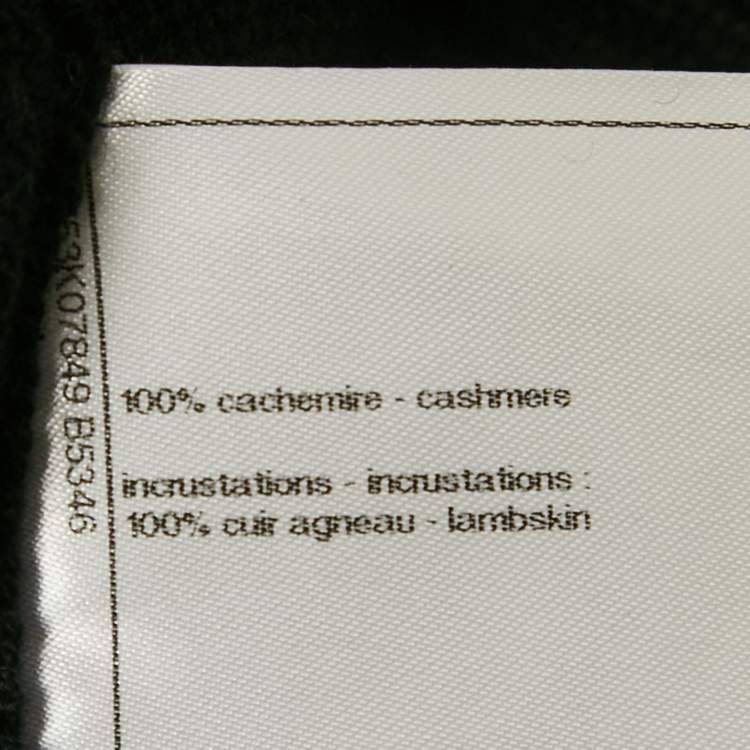 Pre Owned Chanel Black/Gold Metallic Coated Leather Cardigan S