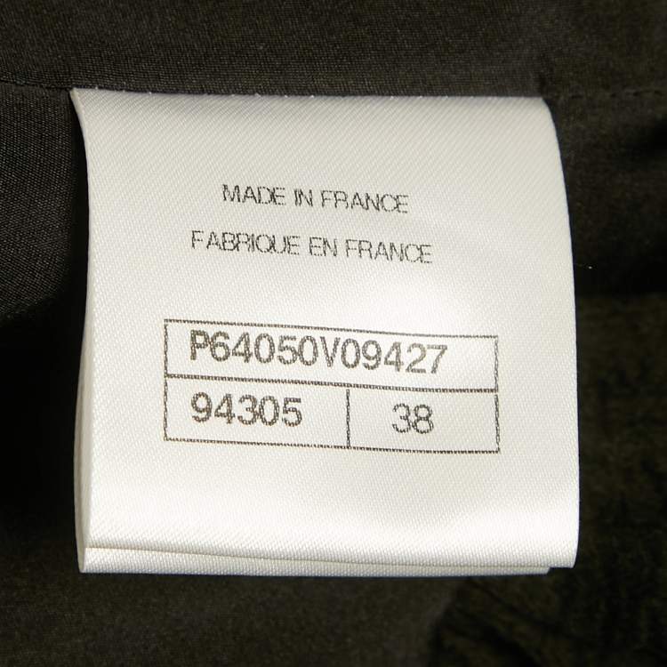 Pre Owned Chanel Black Crinkle Silk Asymmetric Short Skirt M