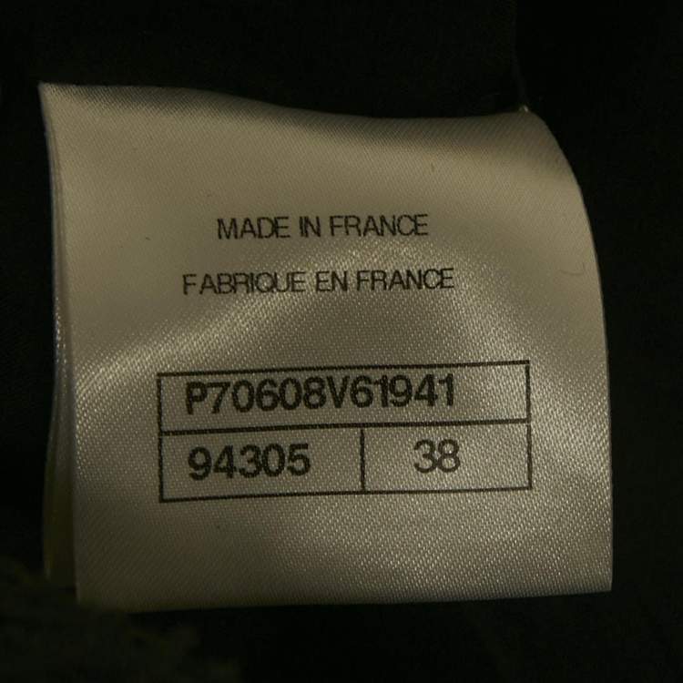 Pre Owned Chanel Black Tweed and Silk Trim Trousers M