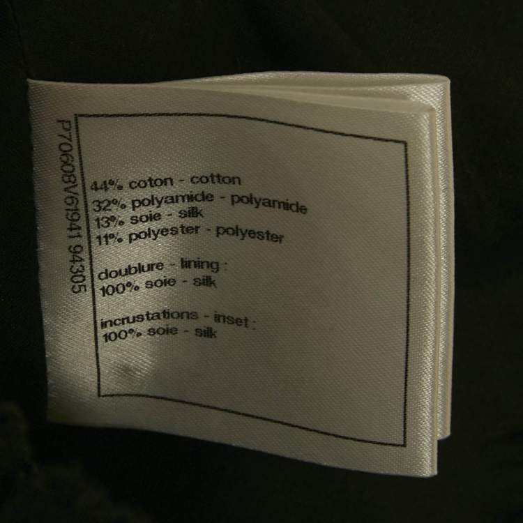 Pre Owned Chanel Black Tweed and Silk Trim Trousers M