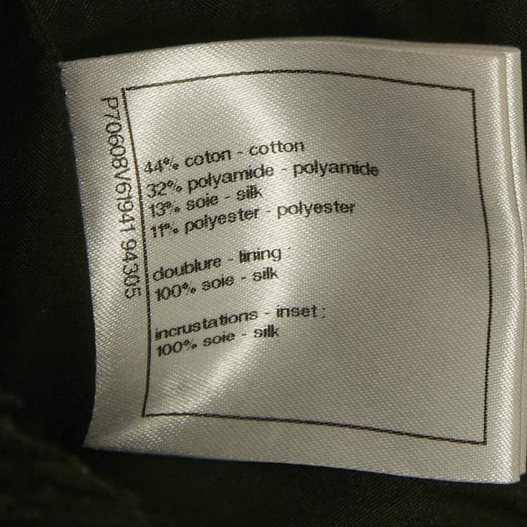 Pre Owned Chanel Black Tweed and Silk Trim Trousers M