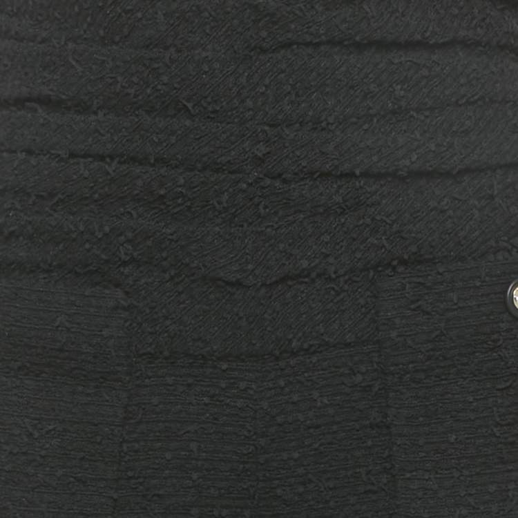 Pre Owned Chanel Black Tweed and Silk Trim Trousers M