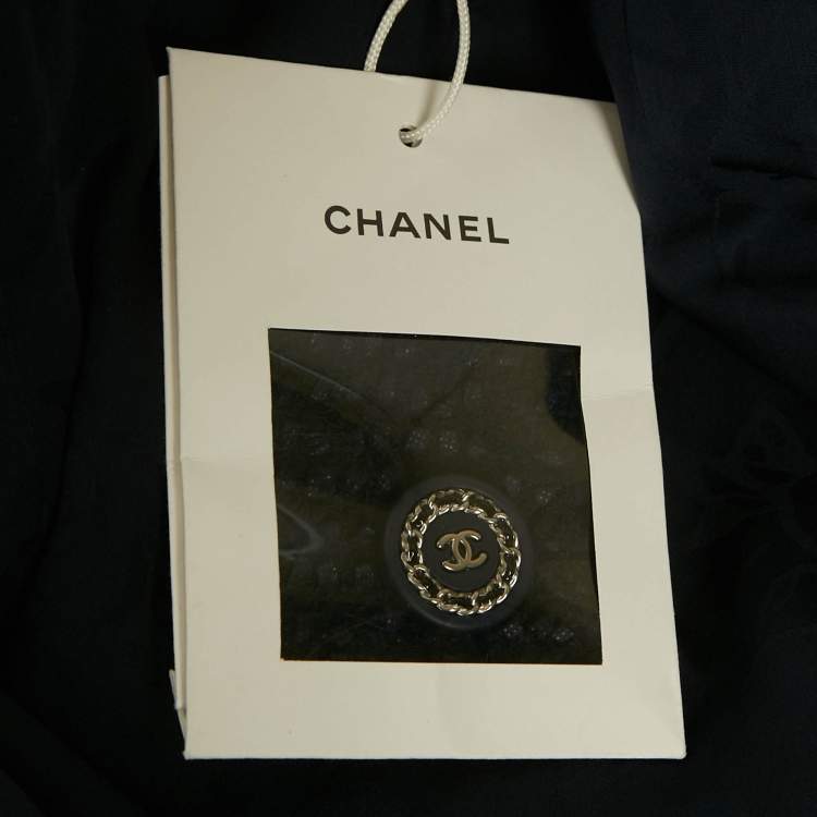 Pre Owned Chanel Blue Tweed Zip-Up Mini Dress S