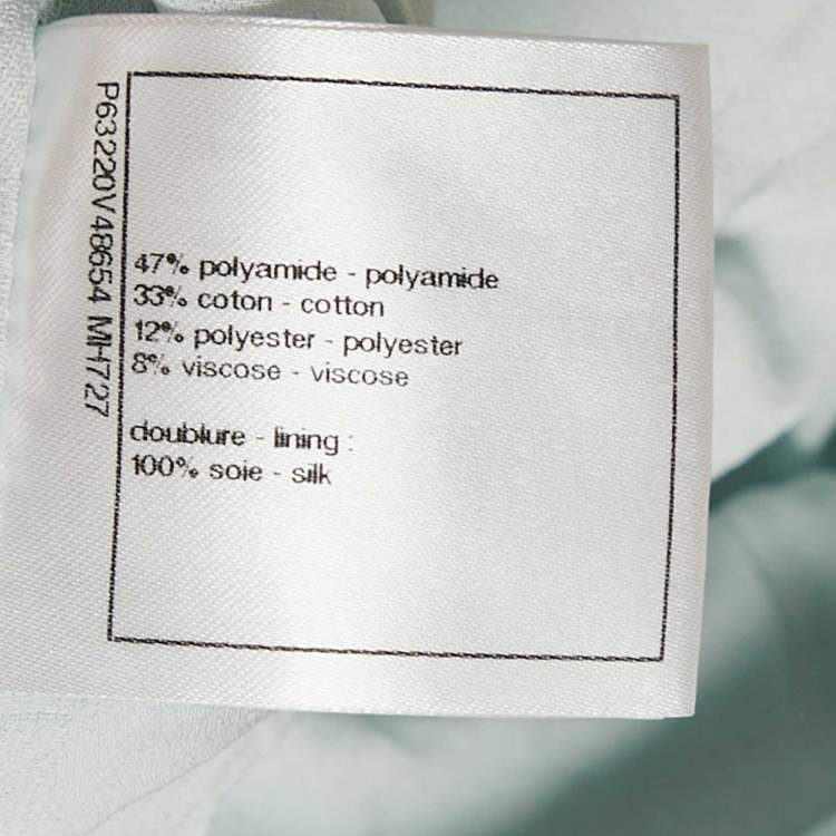 Pre Owned Chanel Blue Tweed Collared Mini Dress M