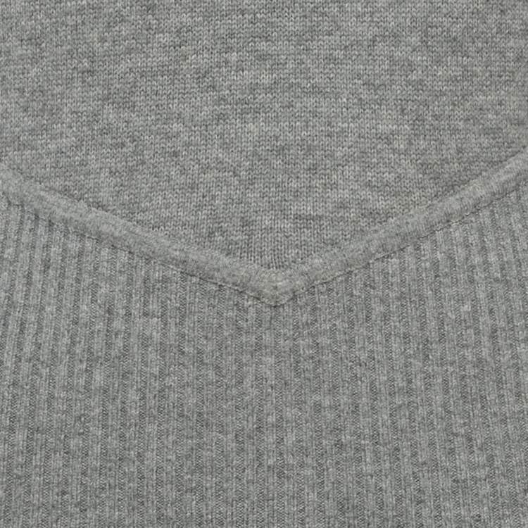 Pre Owned Chanel Grey Wool & Cashmere Midi Dress M