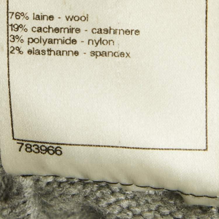 Pre Owned Chanel Grey Wool & Cashmere Midi Dress M