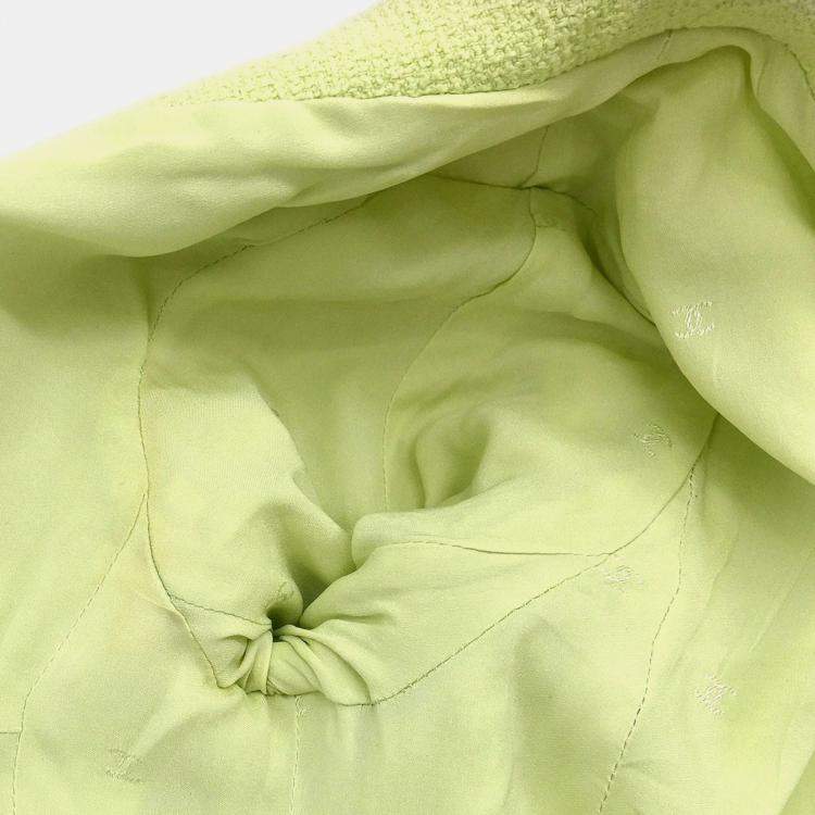 مملوكة مسبقًا جاكيت شانيل بلا ياقة أخضر فاتح رقم 36