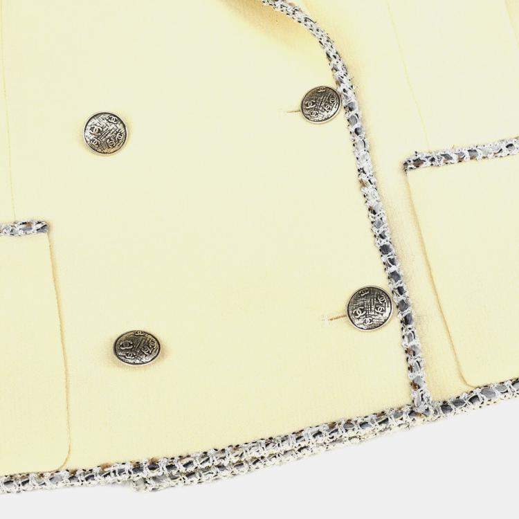 Pre Owned Chanel Emblem Double Breasted Jacket Off-white L