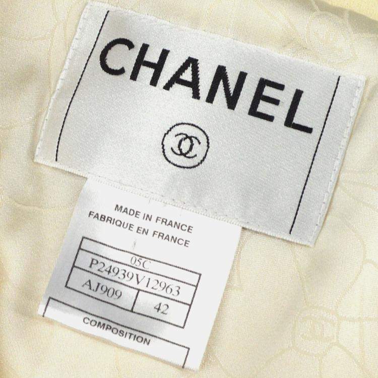 Pre Owned Chanel Emblem Double Breasted Jacket Off-white L