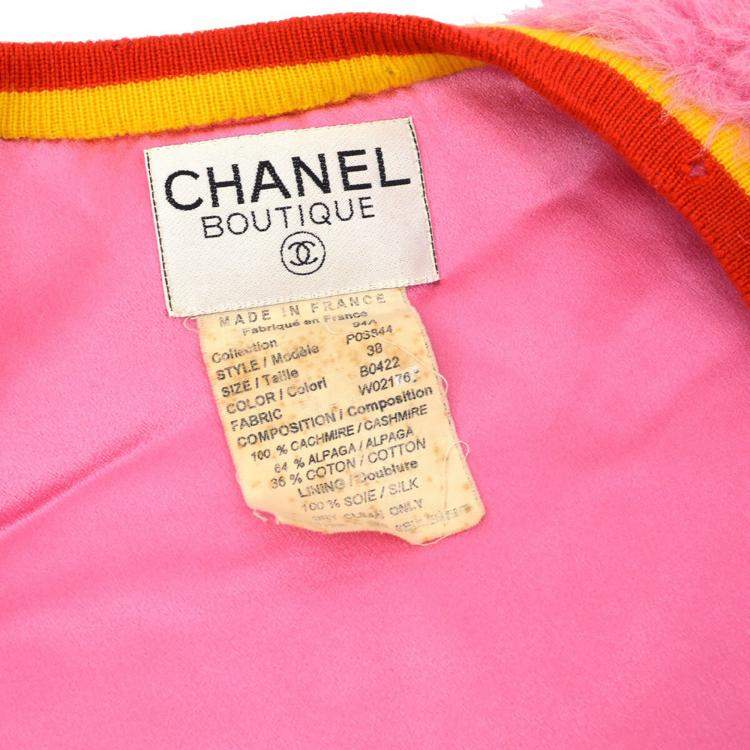 Pre Owned فيست فرو بلا أكمام شانيل زهري مقاس فرنسا 38