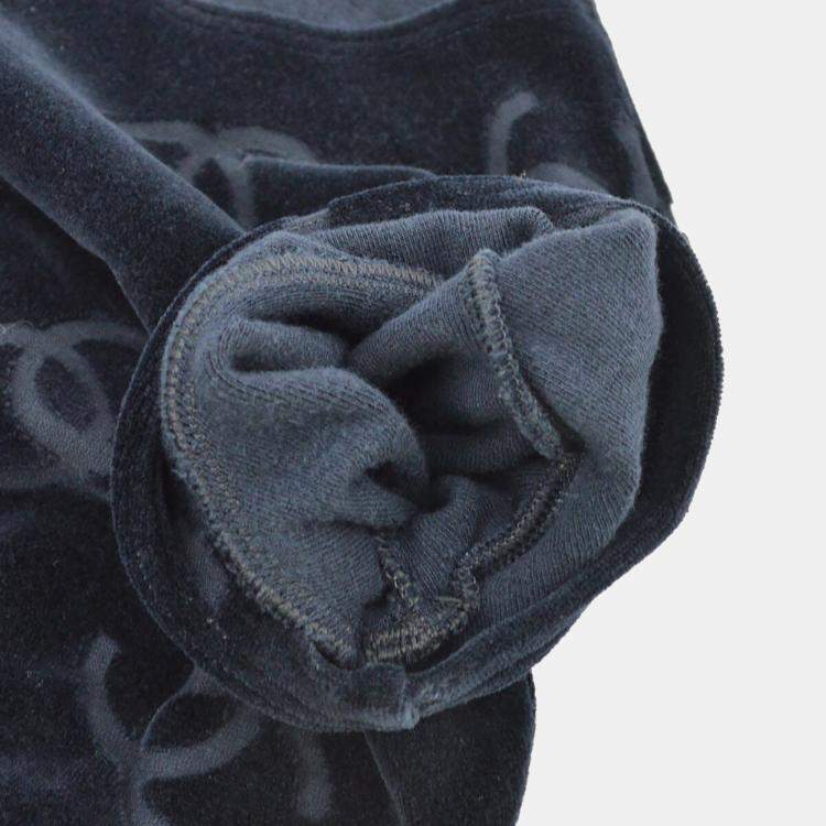 Pre Owned Chanel Round Neck Short Sleeve T-Shirt Top Black L