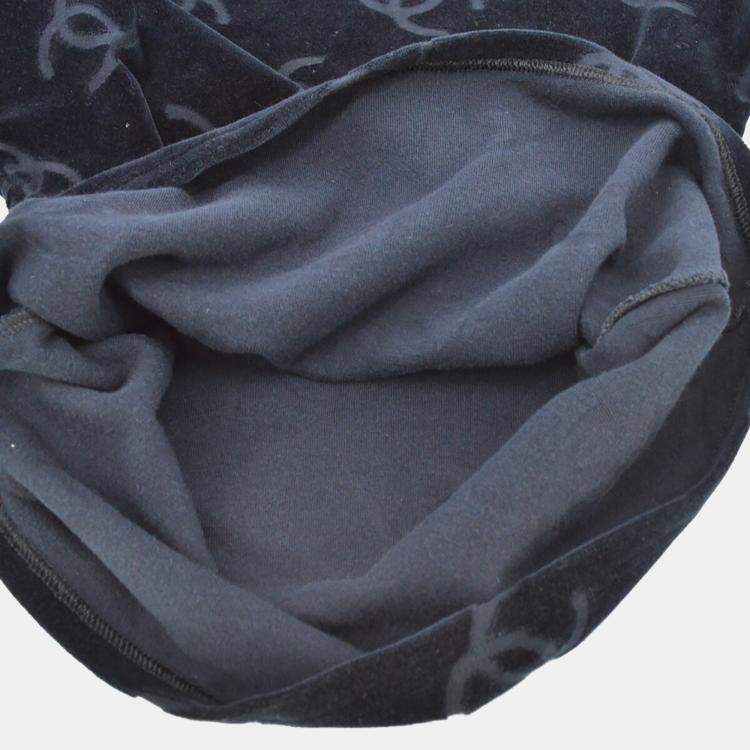 Pre Owned Chanel Round Neck Short Sleeve T-Shirt Top Black L