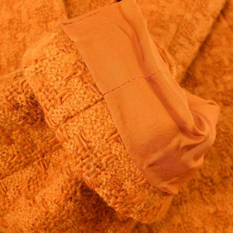 Pre Owned طقم سترة وتنورة شانيل برتقالي 95A مقاس 38