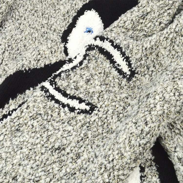 مملوكة مسبقًا فستان شانيل بينغوين بأكمام طويلة رمادي 