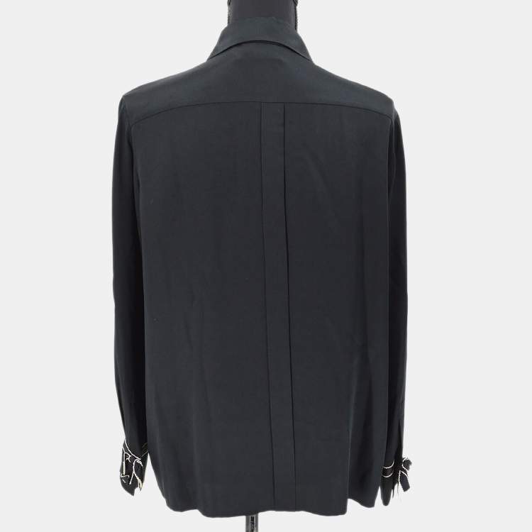 Pre Owned Chanel Blouse Shirt Black 94A M