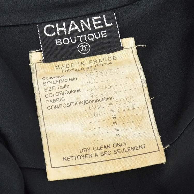 Pre Owned Chanel Blouse Shirt Black 94A M