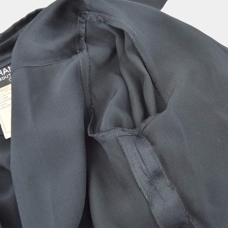 Pre Owned Chanel Blouse Shirt Black 94A M