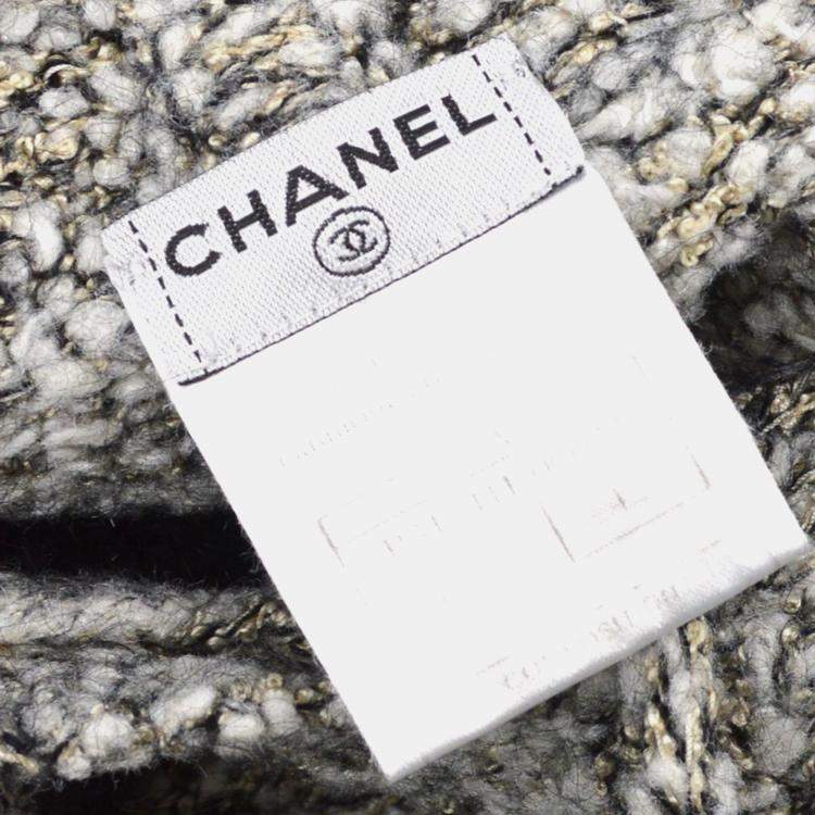 Pre Owned Chanel 07A Penguin-motif Knitted Hoodie Gray M