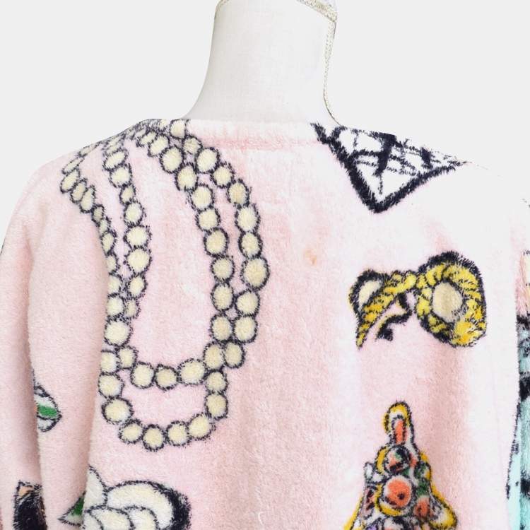 مملوكة مسبقًا Chanel  Big Silhouette Front Opening Long Sleeve Cardigan Pink M