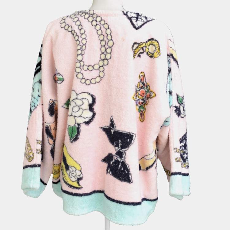 مملوكة مسبقًا Chanel  Big Silhouette Front Opening Long Sleeve Cardigan Pink M