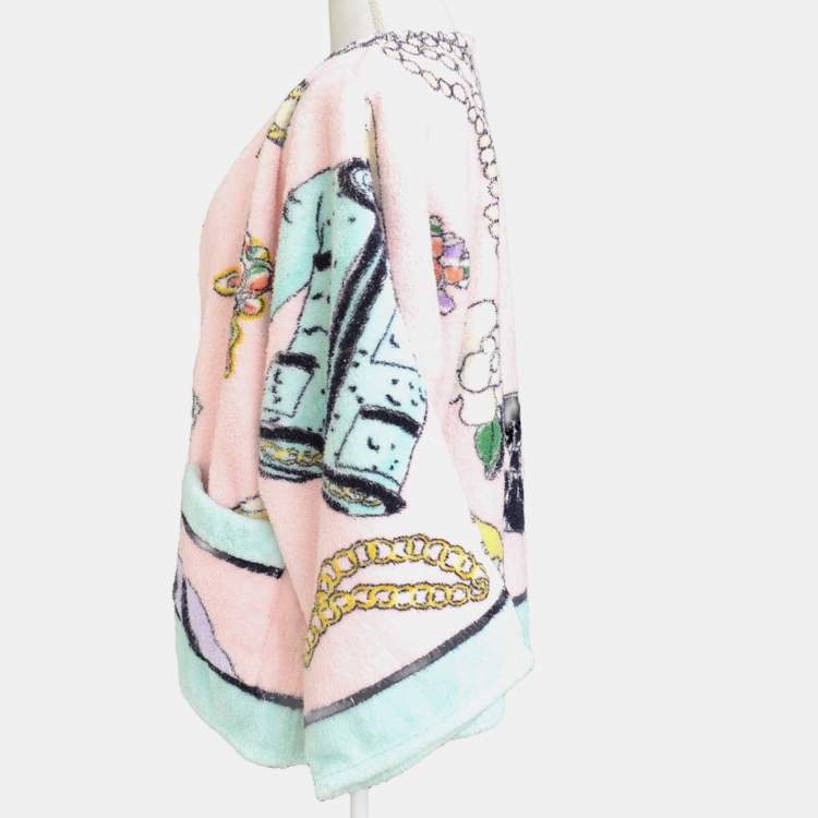 مملوكة مسبقًا Chanel  Big Silhouette Front Opening Long Sleeve Cardigan Pink M