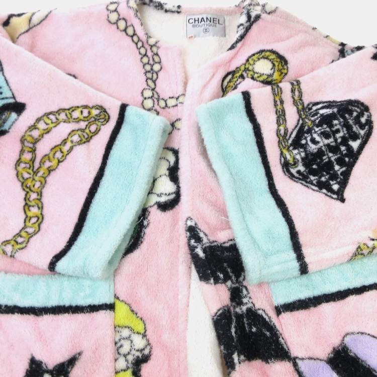 مملوكة مسبقًا Chanel  Big Silhouette Front Opening Long Sleeve Cardigan Pink M