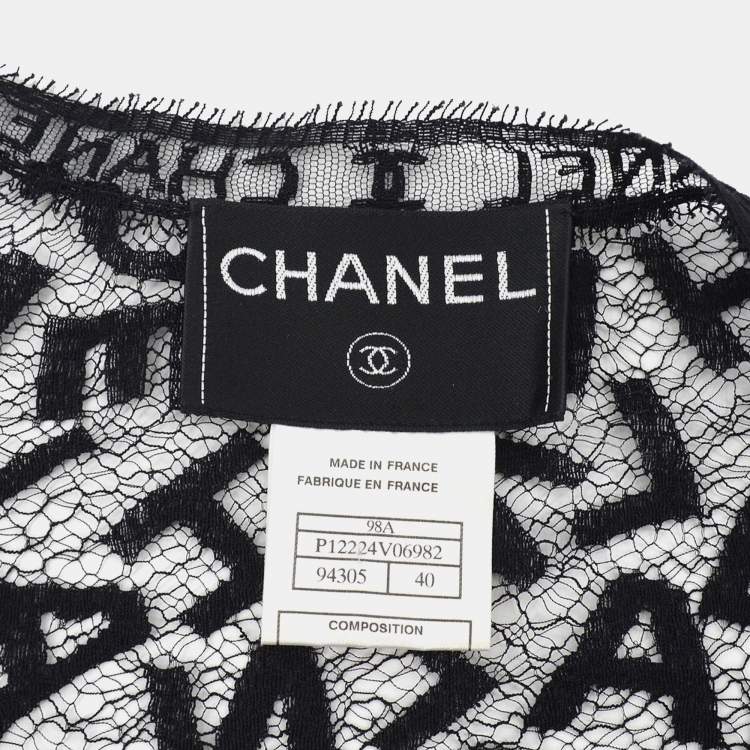 Pre Owned Chanel Lace Cardigan Black 98A M