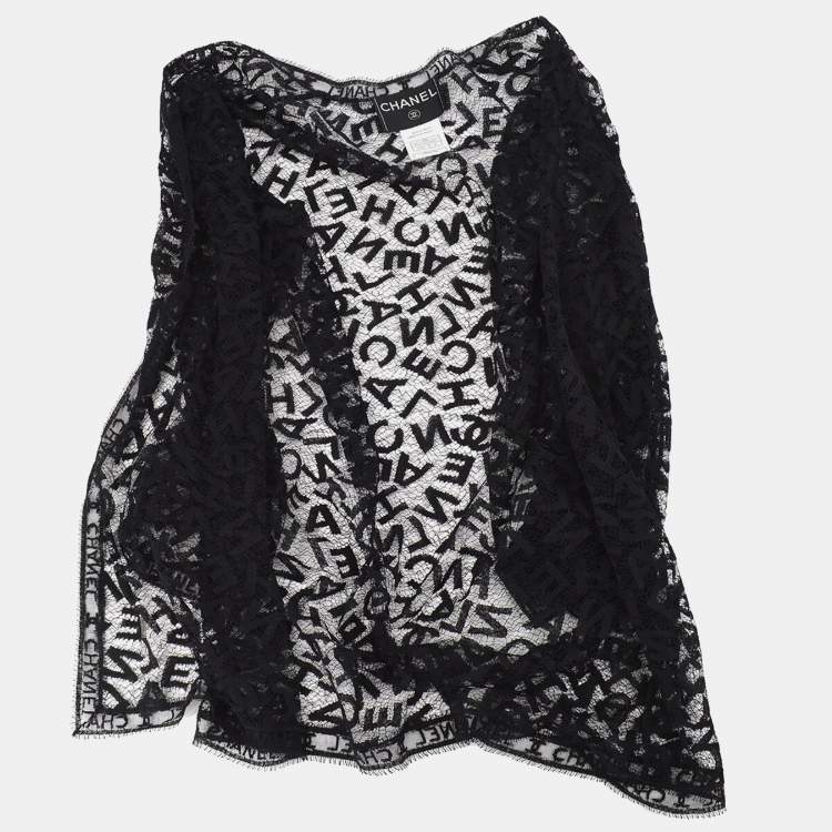 Pre Owned Chanel Lace Cardigan Black 98A M
