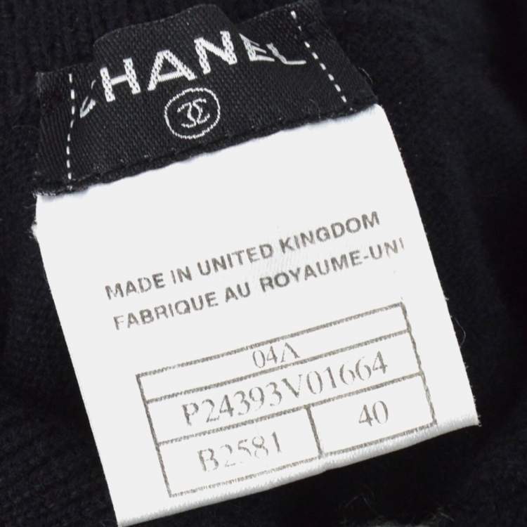 Pre Owned Chanel Dress Black Cashmere L 