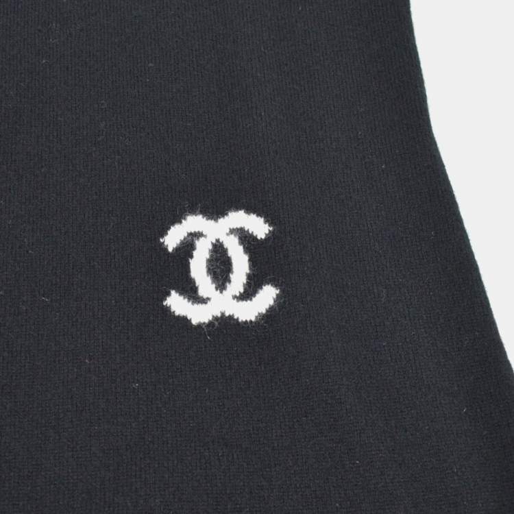 Pre Owned Chanel Dress Black Cashmere L 