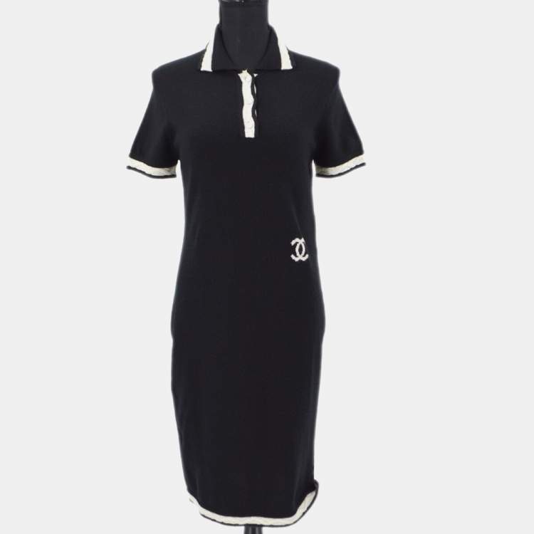 Pre Owned Chanel Dress Black Cashmere L 