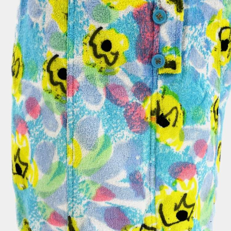 Pre Owned Chanel Setup Sleeveless Vest Jacket Skirt Blue 97P L