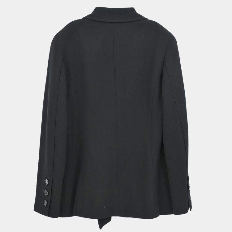 Pre Owned Chanel Double Breasted Jacket Black F 38