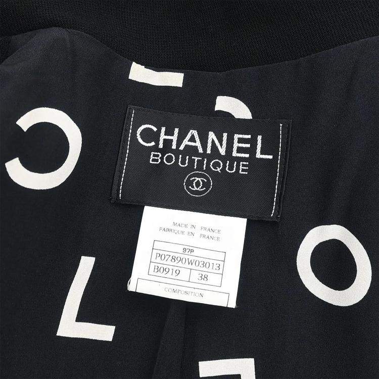 Pre Owned Chanel Double Breasted Jacket Black F 38
