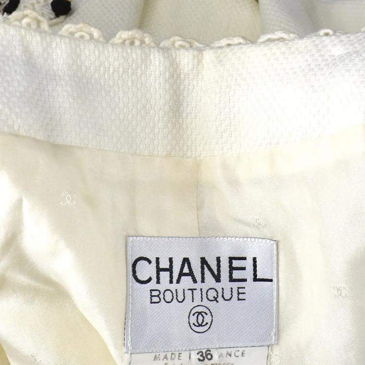 Pre Owned Chanel Collarless Jacket White  F 36