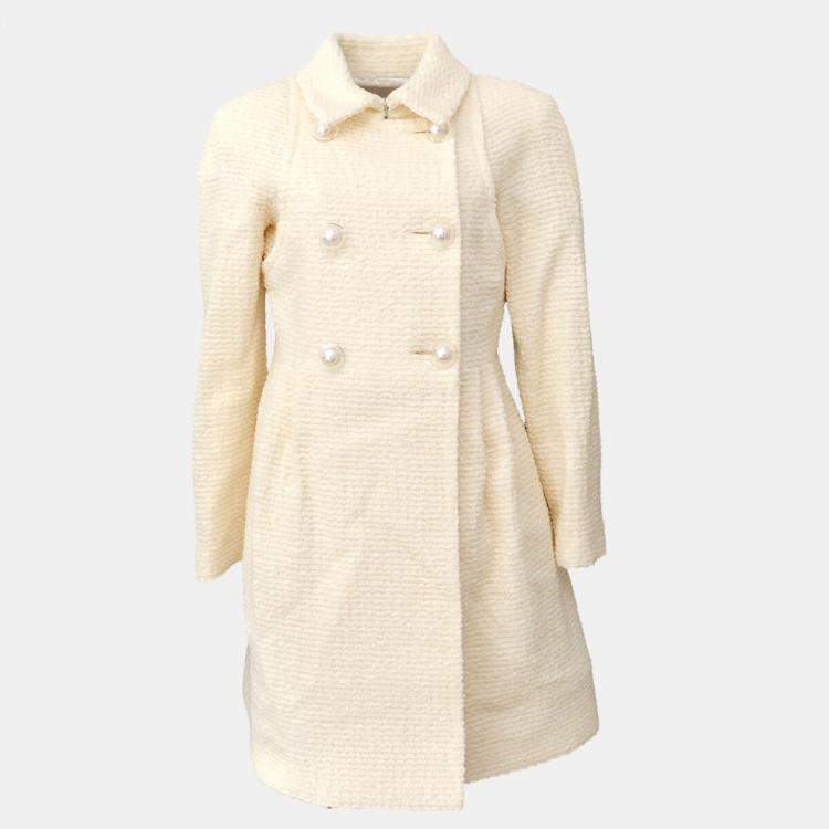 Pre Owned Chanel P57660V26446  Long Sleeve Jacket White F 38