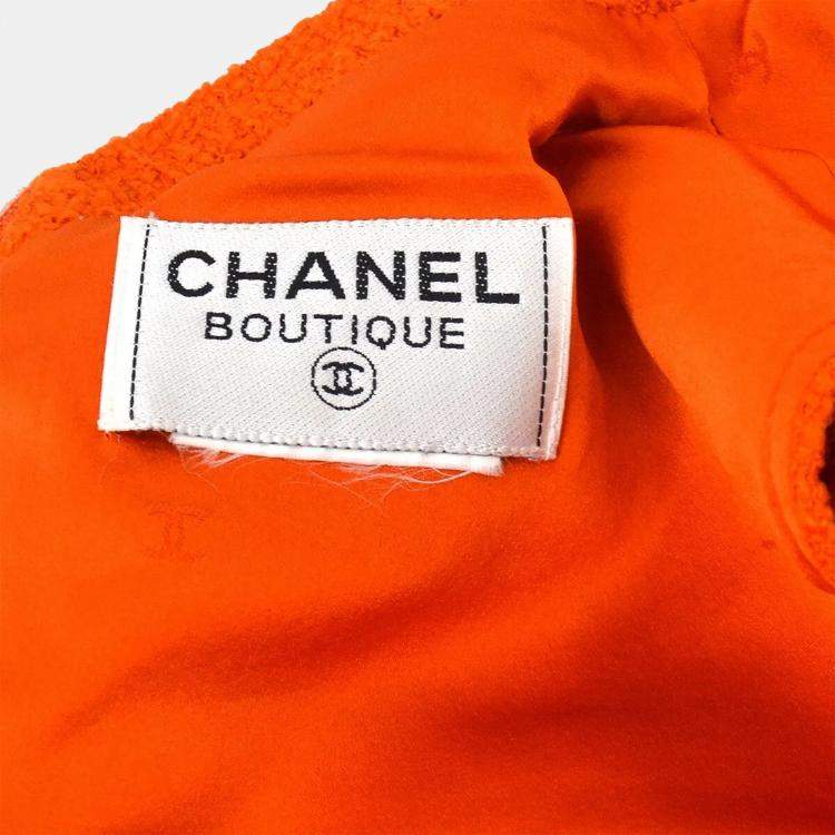 Pre Owned Chanel Setup Suit Jacket Dress Orange Size M