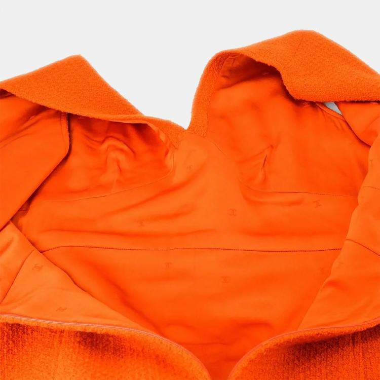 Pre Owned Chanel Setup Suit Jacket Dress Orange Size M