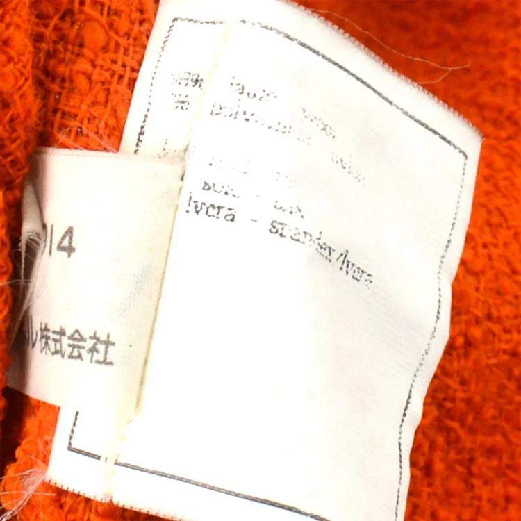 Pre Owned Chanel Setup Suit Jacket Dress Orange Size M