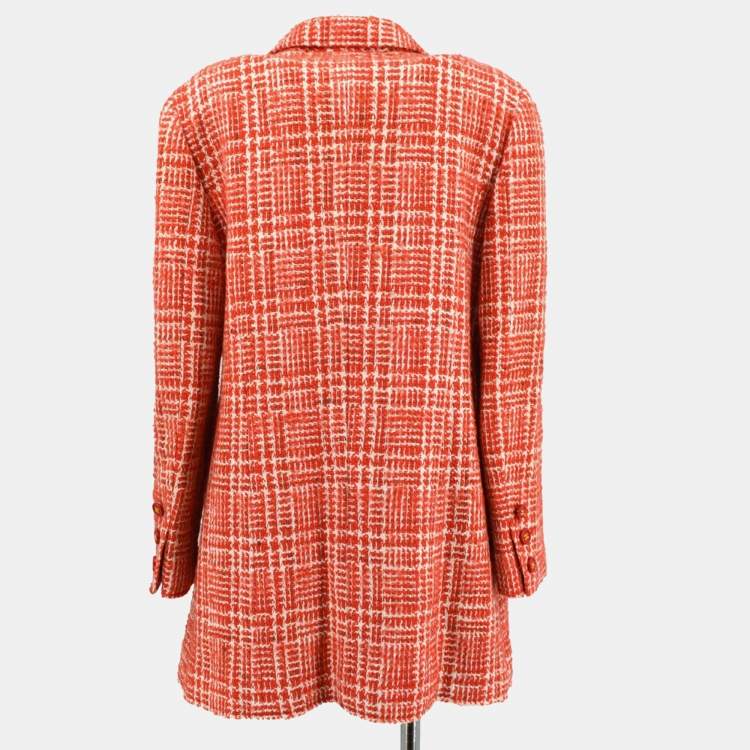 Pre Owned Chanel 97P Tweed Long Sleeve Jacket Red M