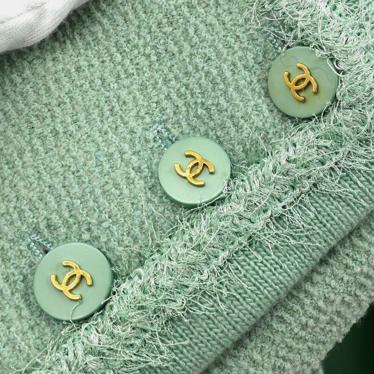 Pre Owned Chanel Setup Suit Jacket Skirt Light Green 94A Size  L