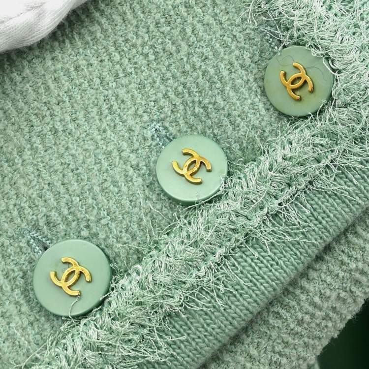 Pre Owned Chanel Setup Suit Jacket Skirt Light Green 94A Size  L