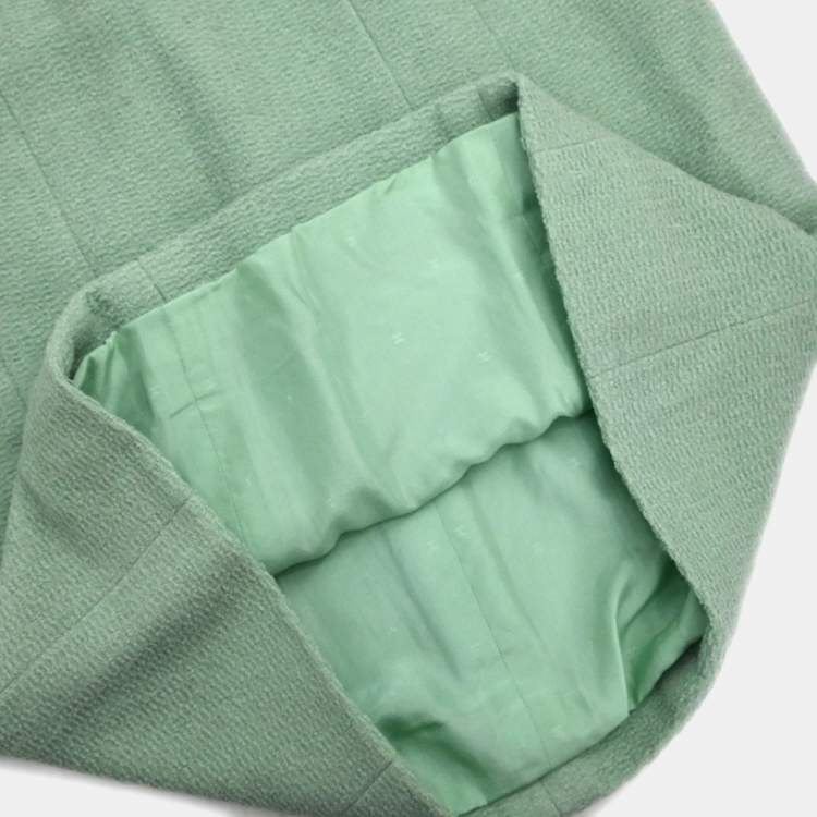 Pre Owned Chanel Setup Suit Jacket Skirt Light Green 94A Size  L