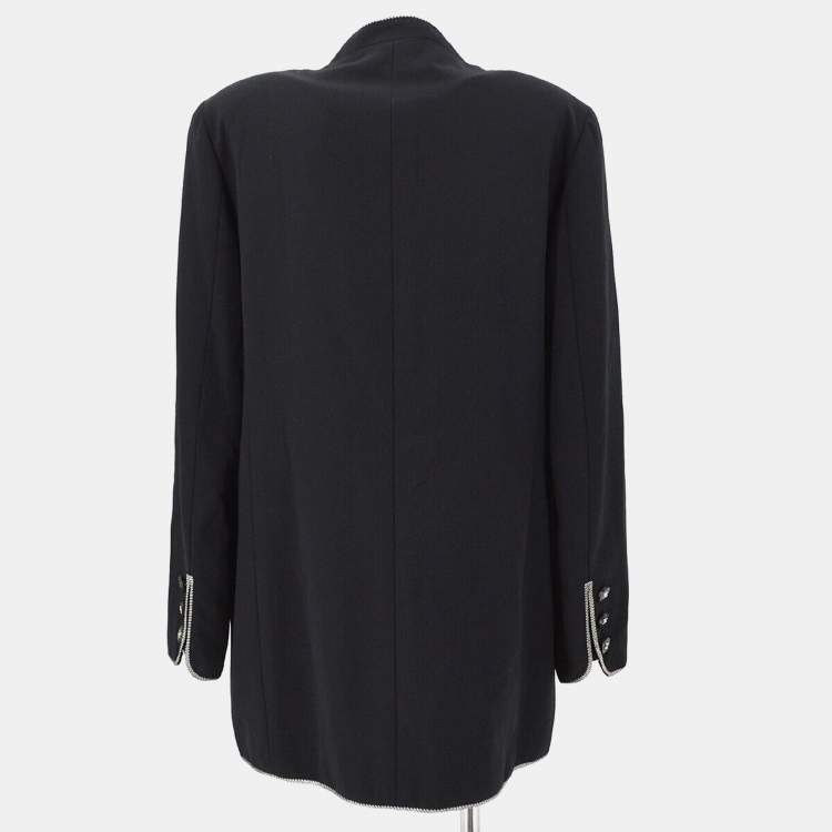 Pre Owned Chanel Wool Jacket Black 96P M