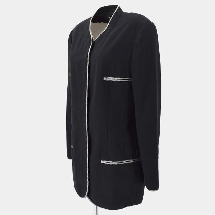 Pre Owned Chanel Wool Jacket Black 96P M